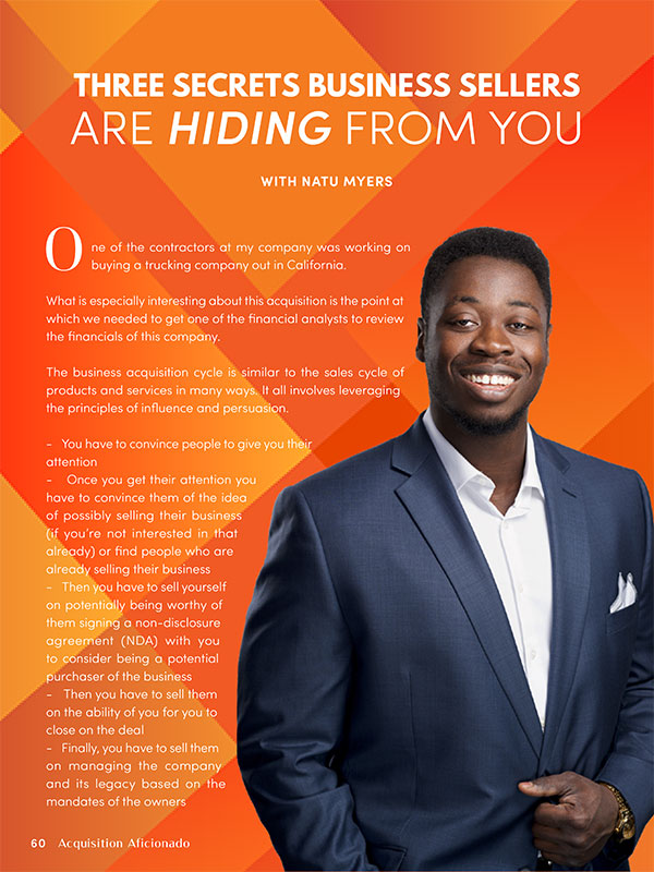 Three Secrets Business Sellers Hide